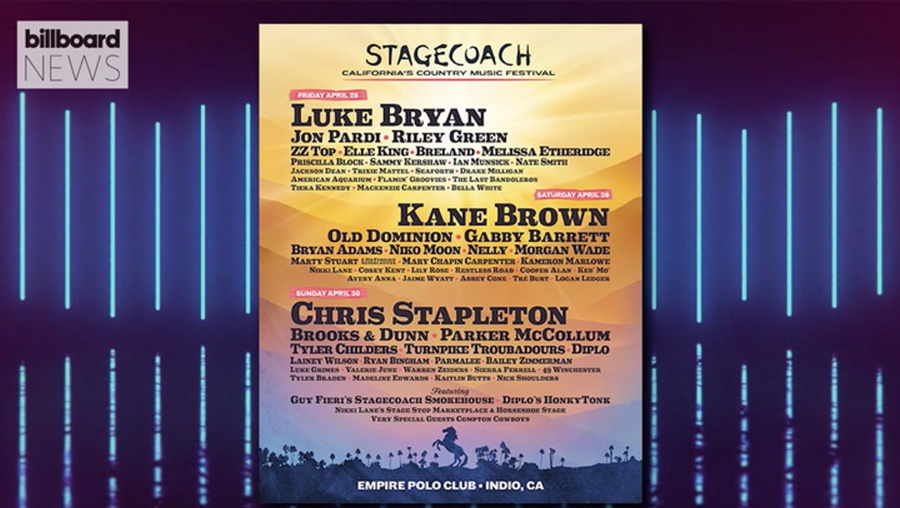Luke Bryan, Kane Brown & Chris Stapleton to Headline 2023 Stagecoach Festival | Billboard News