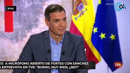 El compadreo a micrófono abierto de Fortes con Sánchez al acabar la entrevista en TVE Bueno, muy bien, ¿no