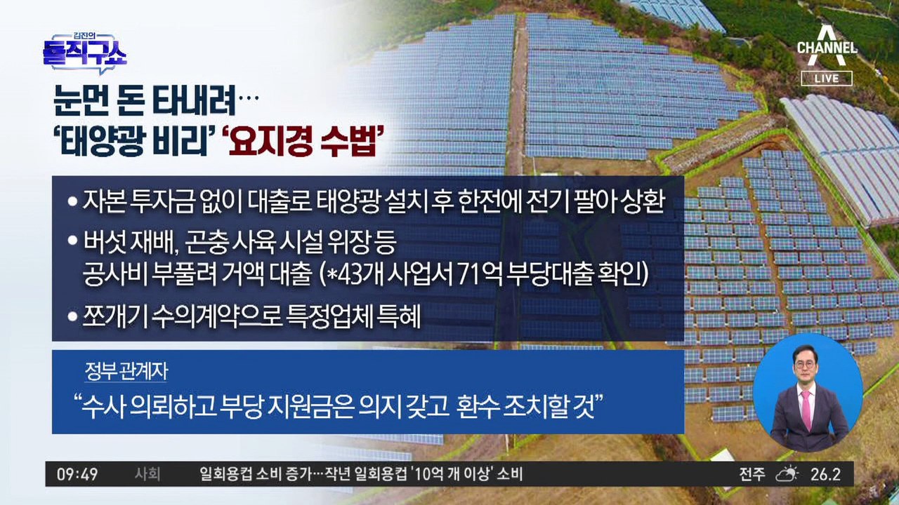 일부만 조사했는데…‘文 정부 태양광’ 혈세 줄줄