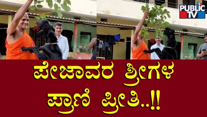 Pejawar Mutt Seer Vishwaprasanna Tirtha Swamiji's Animal Love | Public TV