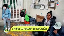 Madre pide ayuda para sus hijos, víctimas de explosión en Santiago Tianguistenco