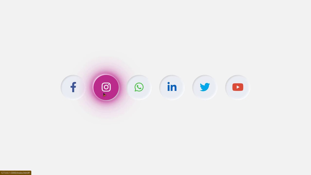 Neomorphism Social Media Icons Hover Effect Using HTML & CSS
