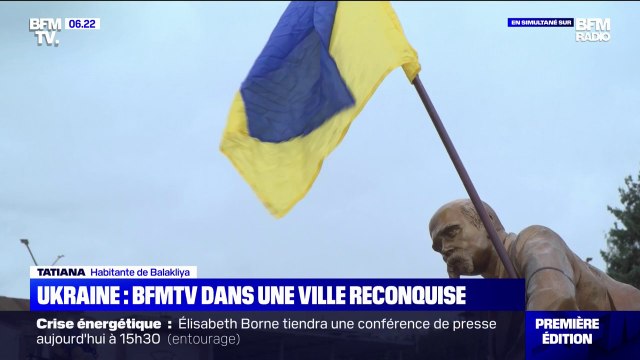 Ukraine: à Balakliya, le drapeau ukrainien flotte de nouveau sur les bâtiments de la ville reconquise
