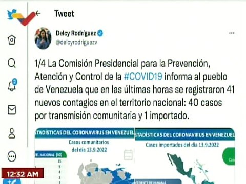 COVID-19 | Venezuela registró 40 casos comunitarios, 1 importados y 536.361 personas recuperadas
