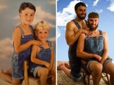 Ils recréent leurs photos de famille des années plus tard et c'est très drôle
