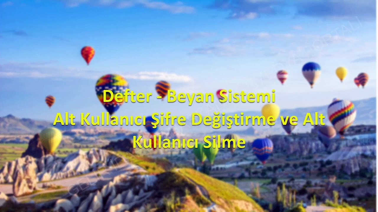 Defter  Beyan Sistemi Alt Kullanıcı Şifre Değiştirme ve Alt Kullanıcı Silme