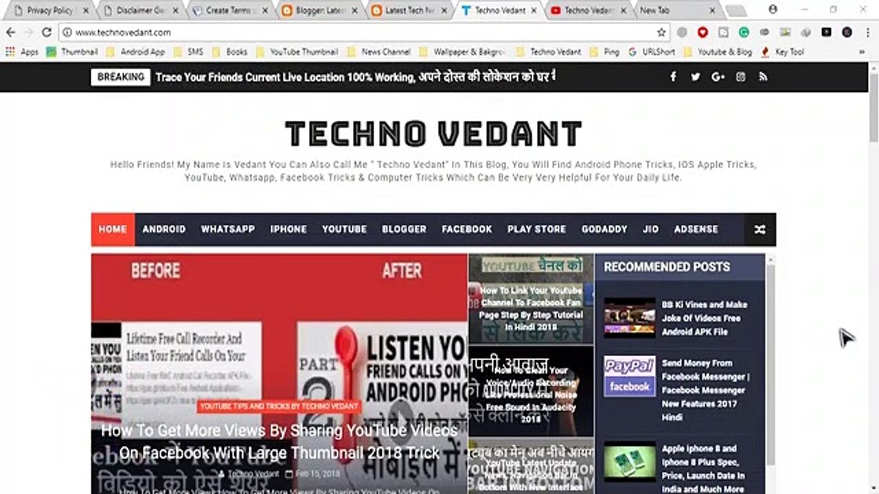 How to Create Terms and Conditions,Privacy Policy,Disclaimer,Contact Us Page for Blogger_Website ( 342 X 640 )