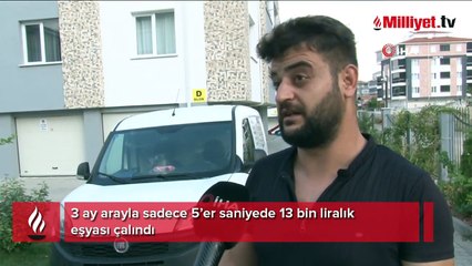 3 ay arayla sadece 5’er saniyede 13 bin liralık eşyası çalındı