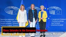 Olena Zelenska in the European Parliament. SOTEU Debate 2022. Meeting with Ursula von der Leyen and Roberta Metsola.
