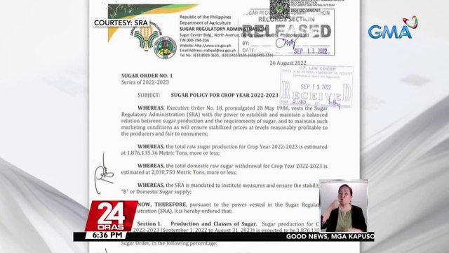 SRA: hindi muna mag-e-export ng asukal ang Pilipinas; mas mataas kasi ang demand kaysa supply | 24 Oras