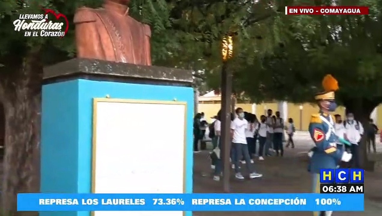 #HCHComayagua | Rinden Homenaje a Morazán Plaza San Francisco en el marco de las fiestas patrias