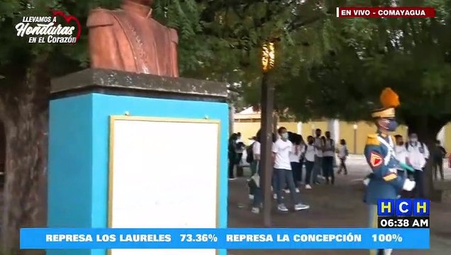 #HCHComayagua | Rinden Homenaje a Morazán Plaza San Francisco en el marco de las fiestas patrias