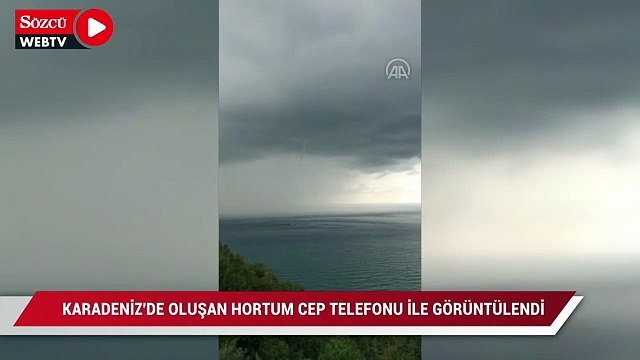 Karadeniz'de oluşan hortum cep telefonuyla görüntülendi