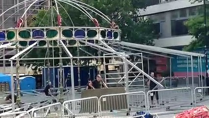 Spiegeltent is erected in Sheffield city centre ahead of University of Sheffield's Festival of the Mind