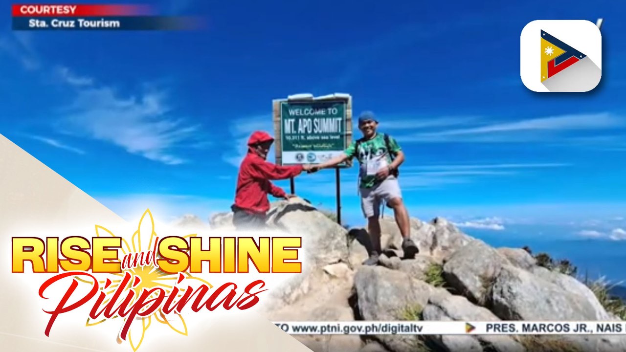 Lolo mula sa Davao City, kinilalang oldest climber matapos akyatin ang Mt. Apo sa edad na 83