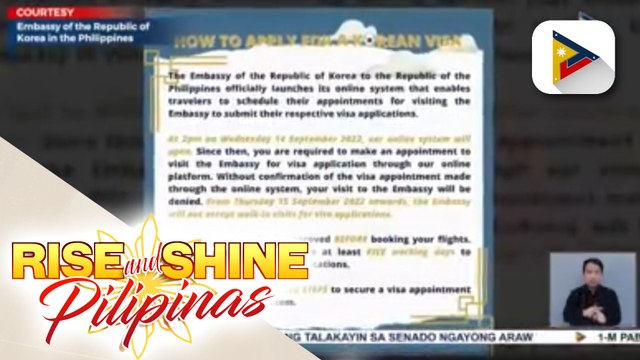 Korean Embassy sa Maynila, hindi na tatanggap ng walk-in applicants para sa Korean visa