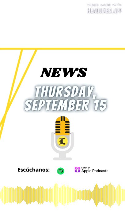 News Thursday 15 september