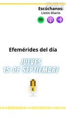 Efemérides Jueves 15 de septiembre