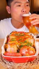  Eggplant ,Toamato and Meat - Cheese with BEER | BayashiTV | Cooking show | Cook |#Shorts_【Tik Tok】ベーコンと野菜のチーズ焼き