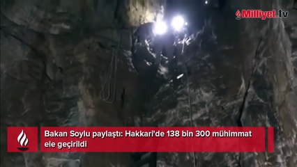 Bakan Soylu paylaştı! Hakkari'de 138 bin 300 mühimmat ele geçirildi