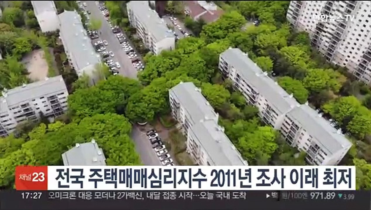 전국 주택매매심리지수 2011년 조사 이래 최저