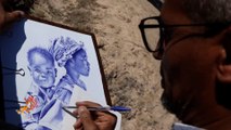 فنان جزائري يطوع القلم الجاف لتجسيد لوحات فنية ساحرة