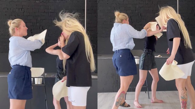 Directors and Administrator try the tortilla slap challenge in office