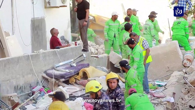 فرق البحث والإنقاذ مستمرة في تكثيف البحث عن محاصرين تحت أنقاض عمارة اللويبدة