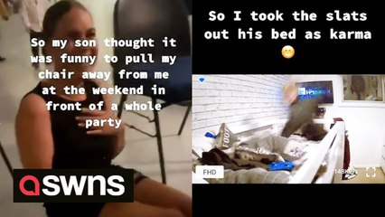 Mum gets revenge on her 11-year-old by removing slats from his bunk bed