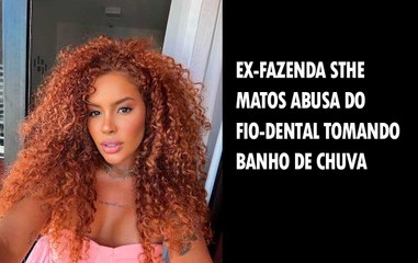 Ex-fazenda Sthe Matos abusa do fio-dental em dancinha na sacada