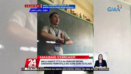 Mala-karate style na nursery rhyme, ginawang pampasigla ng isang guro sa klase | 24 Oras