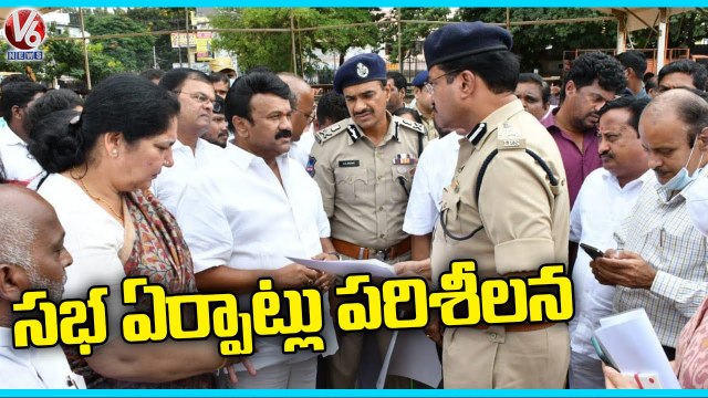 Talasani Srinivas Yadav Inspects Telangana Integration Day Arrangements At NTR StadiumOn Sep 17th_V6 (1)