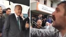 Yanından geçerken bağırmaya başladı, Erdoğan durup izledi