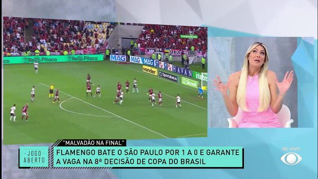 Denilson atura zoeira da Renata e diz: São Paulo jogou para não ser goleado pelo Flamengo 15/09/2022 14:26:26