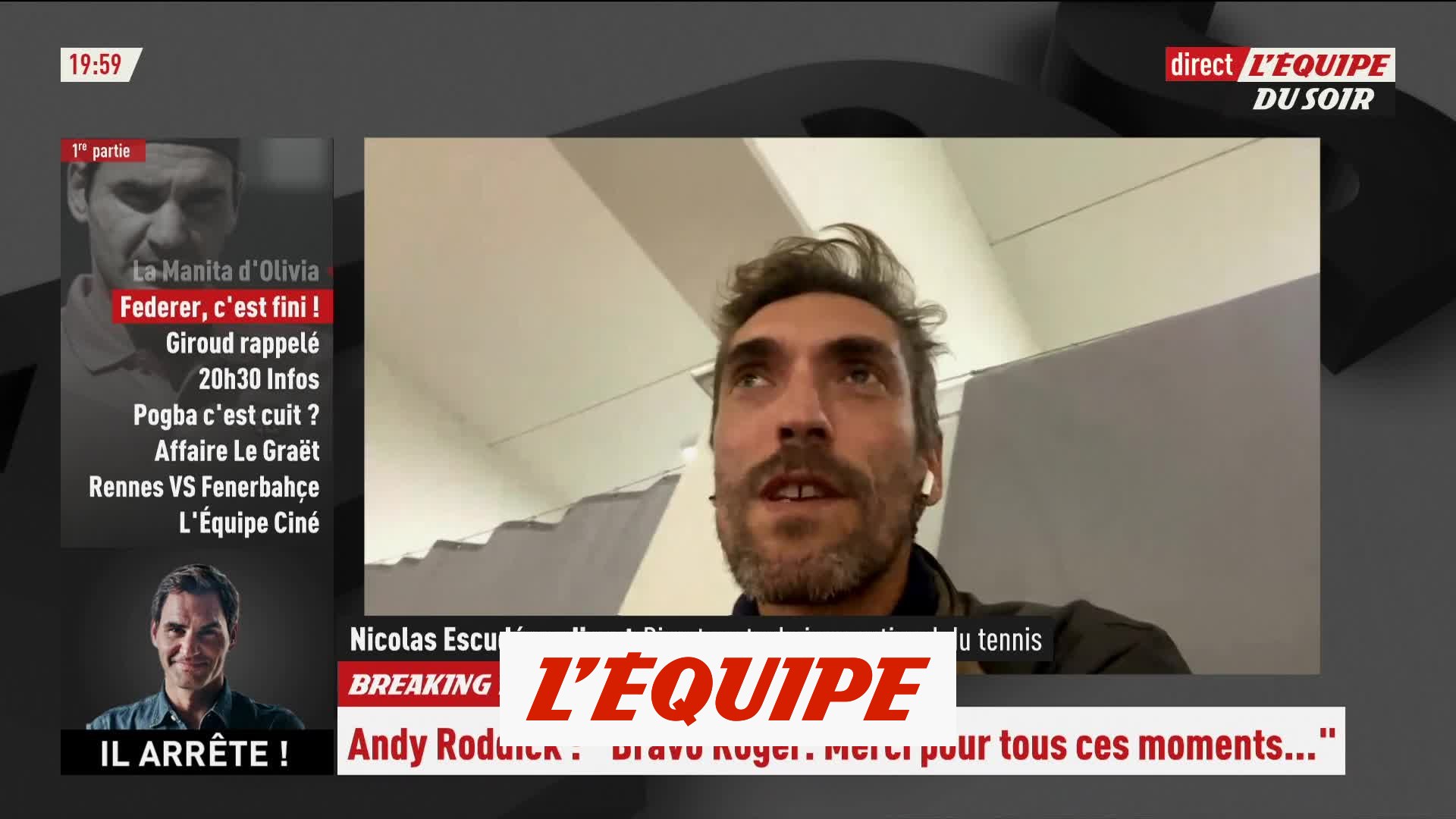 Nicolas Escudé réagit à la retraite de Roger Federer - Tennis - ATP - Vidéo  Dailymotion