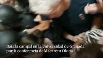 Batalla campal en la Universidad de Granada por la conferencia de Macarena Olona
