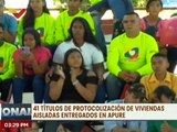 Apure | Entregan 41 títulos de protocolización de viviendas aisladas a familias del mcpio. Biruaca