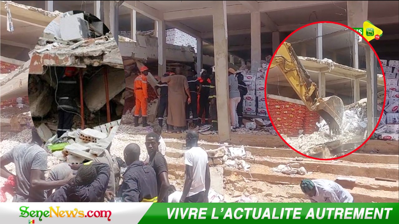 Marché Gueule Tapée - Des mÕrts suite à l'effondręment de la dalle d'un entrepôt