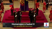 Guardia se desmaya cuando custodiaba el féretro de la reina Isabel II