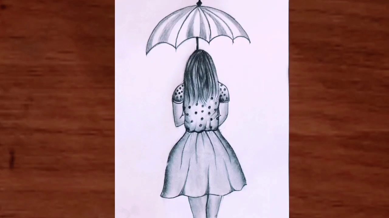 How to draw a girl back side, girl drawing step by step very easy girl drawing