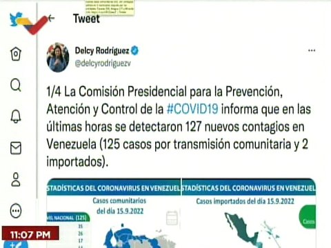 COVID-19 | Venezuela registró 125 casos comunitarios, 2 importados y 536.557 personas recuperadas