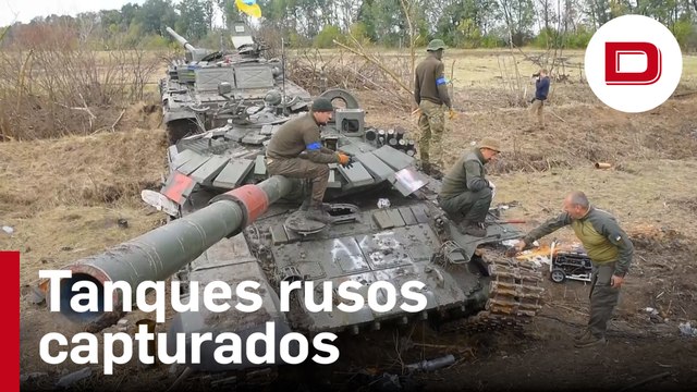 Ucranianos reparan tanques rusos capturados en Járkov después del contraataque
