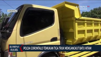 Polda Gorontalo Temukan Tiga Truk Mengangkut Batu Hitam