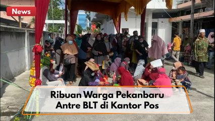 Riabuan Warga Pekanbaru Antre BLT BBM di Kantor Pos Jl. Jend. Sudirman !!