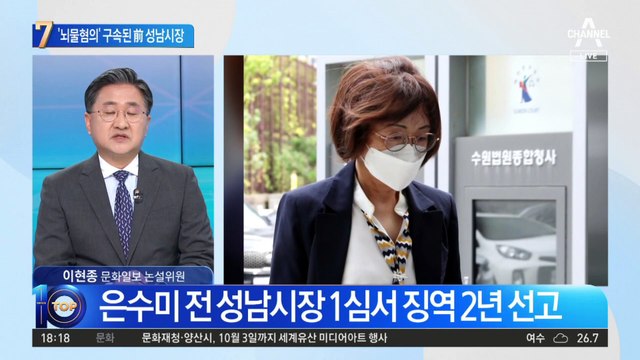 ‘뇌물 혐의’ 은수미 前 성남시장 1심서 징역 2년 법정 구속