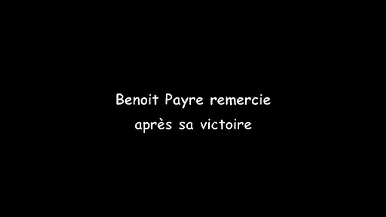 BENOIT PAYRE REMERCIE