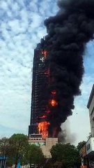 Incendio en la torre de China Telecom en Changsha.