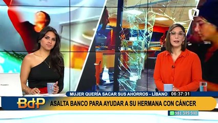 Líbano: Mujer asalta banco para pagar tratamiento de cáncer de su hermana