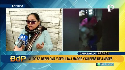 Tragedia en Carabayllo: Muro se desploma sepultando a una madre y su bebé de 4 meses