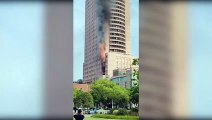Imágenes del incendio de un edificio en China